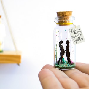 Lesbian Gift Personalized Message in a Bottle: Anniversary Keepsake, Romantic Valentines | Custom Text, Miniature Decor, 5cm Size