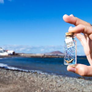 Adventure awaits. Mar. Origami boat. Paper boat. Ship into a bottle. paper ship. Bottle ship.  Message in a bottle. Anniversary Gift for Him