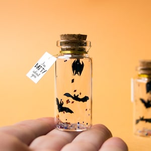Bat card - Gift for boyfriend - Batty about you  I love hanging out with you - Message in a bottle - Personalised gift - cute card for him