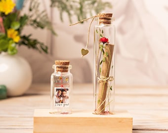 Liebesbrief, personalisiertes Valentinstagsgeschenk, Geschenk für Paare, für Freund, Ehemann, Flaschenpost, Miniaturen zur Hochzeitseinladung