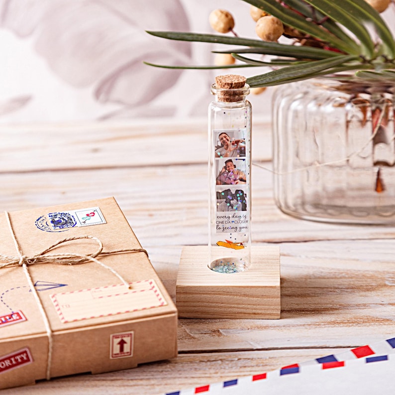 one day closer, long distance relationship gifts with photo, Thinking of you gift custom gift for boyfriend, for best friend, one day closer image 3