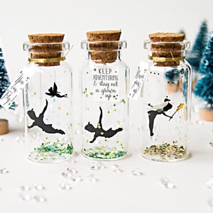 Peter pan gift. Tinkerbell gift. Never grow Up. Message bottle. Adventure 1st birthday Gift for her Couples Love gift You can fly