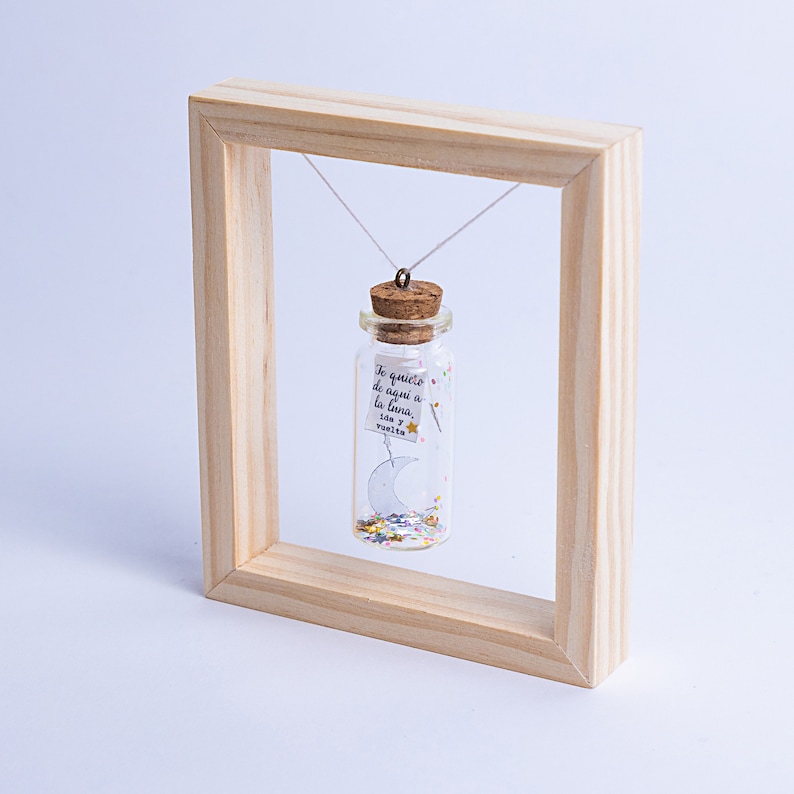 I love you to the moon & back. Message in a bottle. Personalised Gift. Funny Love Card. Valentine Card. Happy mothers day gift mother Moon image 2