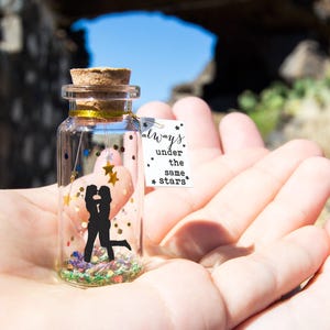 Lesbian gift Long Distance Gift for Girlfriend Under same Sky wife and wife Gift for lesbian couple Anniversary gift for Her Message bottle