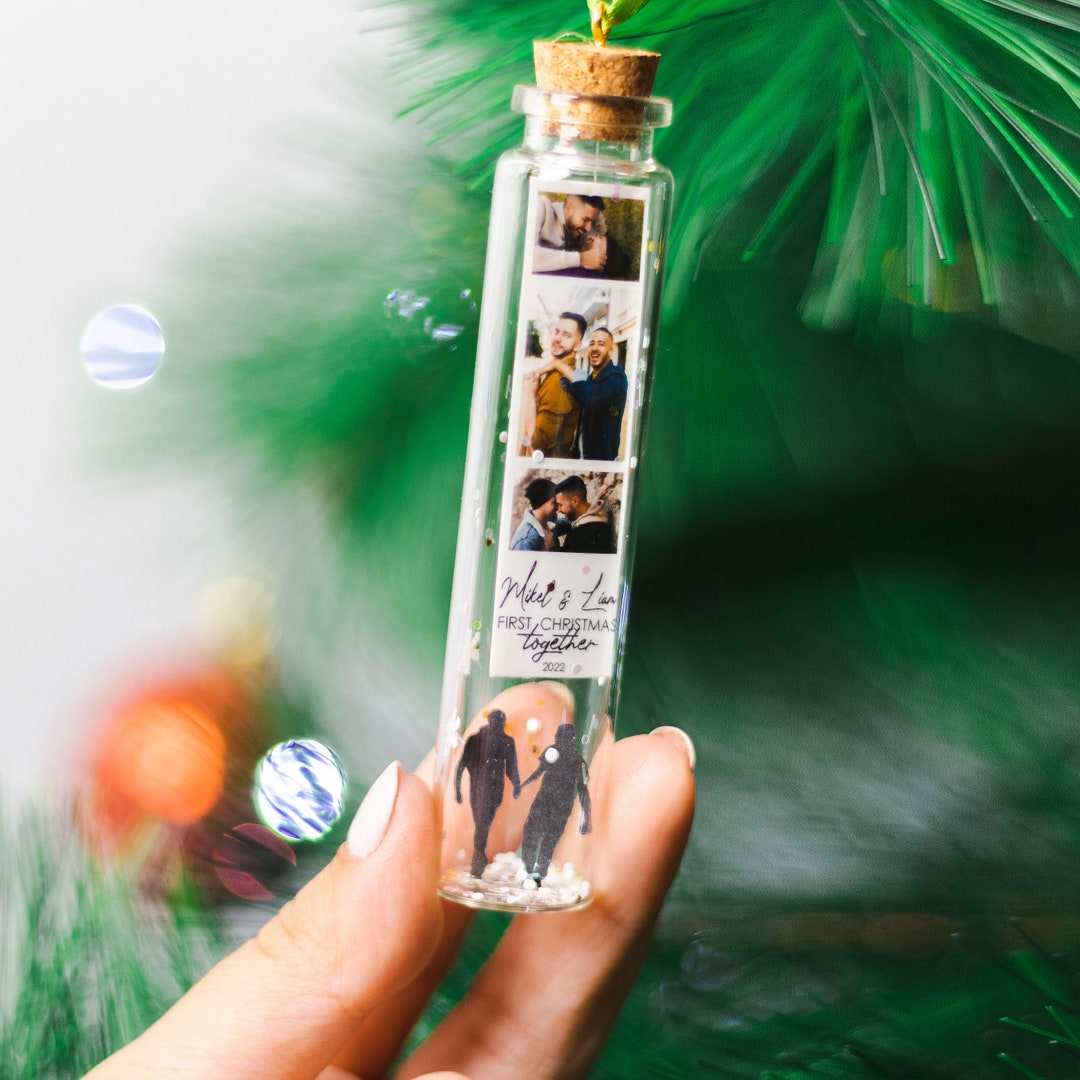 Personalized Gift for Boyfriend, Gay Couple Ornament With Photo, Gift