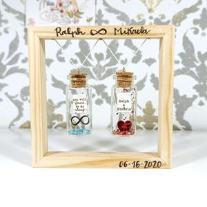 Display your bottle. Floating frame wood handmade. Swing. Frame your message. Personalized gift. Romantic. Thoughtful Gifts. Valentine. FRAME for 2 bottles