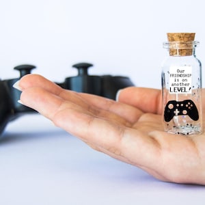 Friend gift Friendship Miniature gift for Gamer Nerd gift Joystick Game controller Best friends Forever Level Up Gamer Girl, Nerd gift Boy