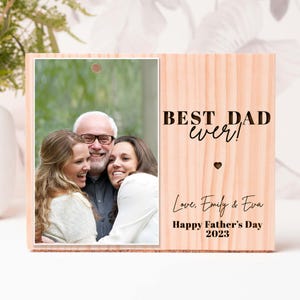 Best Dad Ever Picture Frame, Dad Birthday Gift, Custom Engraved Photo Frame, Ideal Father&#39;s Day Gift, Gift for Him,