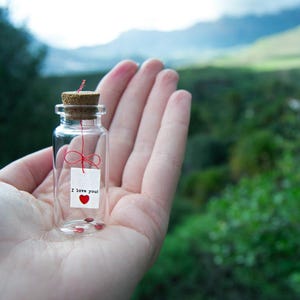 Personalized gift for Boyfriend Anniversary gift  I love you Message in a bottle Personalized Gift for Girlfriend Funny Love Card Men Gift