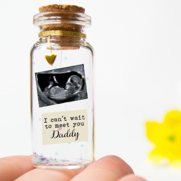 Ultrasound Gift - Can't wait to meet you Daddy- Custom Baby Ultrasound Sonogram - gift for New Dad Gift for daddy to be Gift for Grandma Mom