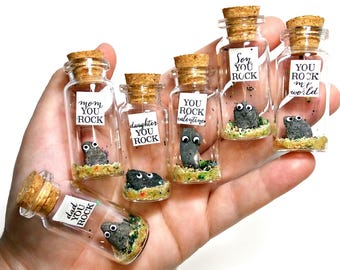 You rock gift - Valentines Day gift for Dad Gift for Friend Message in a bottle. Gift for Him Personalised Gift. Unique Card for everyone