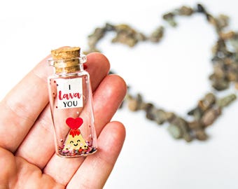 Valentines Day Gift for boyfriend I lava you Volvano Valentines Gift for Daughter gift for Mom Gifrlfriend Personalised wish Jar gift