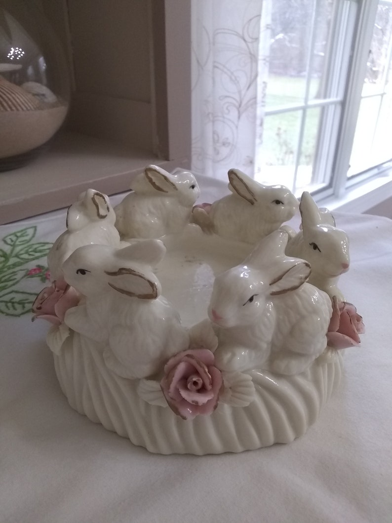 Vintage Easter  Vintage Rabbit Candleholder  Easter Table image 0