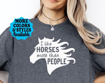 Horse Shirt, I Like Horses More Than People, Funny Horse T-Shirt, Introvert, Horse Hoodie, Horse Mom, Horse Gift