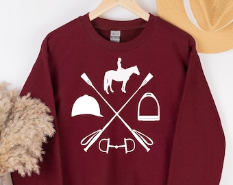 Equestrian Sweatshirt, English Riding Design, Horse Hoodie, Dressage, Horse Lover, Horse Sweatshirt