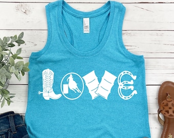 Barrel Racer Tank Top, LOVE Barrel Racing, Cowgirl, Rodeo, Barrel Racer Shirt