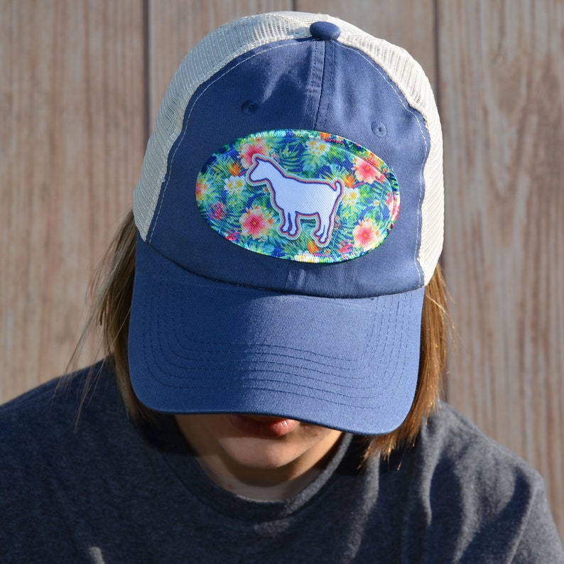 Goat Girl Goat Gift Goat Teen Trucker Cap Floral Goat Goat Lady Hippie Goat Hat Boho Goat Hat Goat Baseball Hat Goat Hat Goat Mom