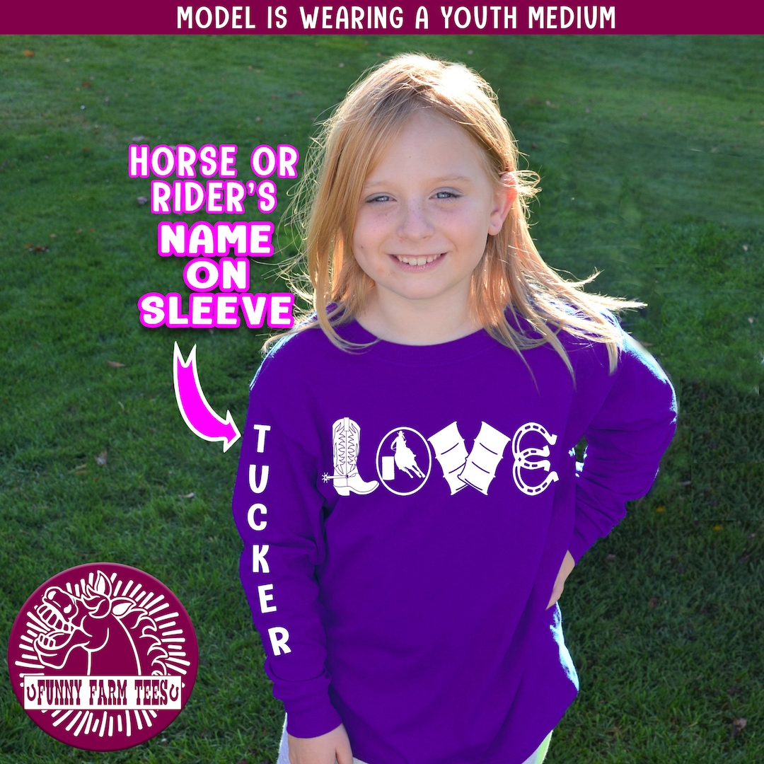 Girl's Barrel Racing Shirt, Barrel Love, Personalized Barrel Racer