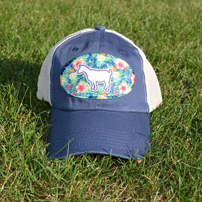Goat Girl Goat Gift Goat Teen Trucker Cap Floral Goat Goat Lady Hippie Goat Hat Boho Goat Hat Goat Baseball Hat Goat Hat Goat Mom