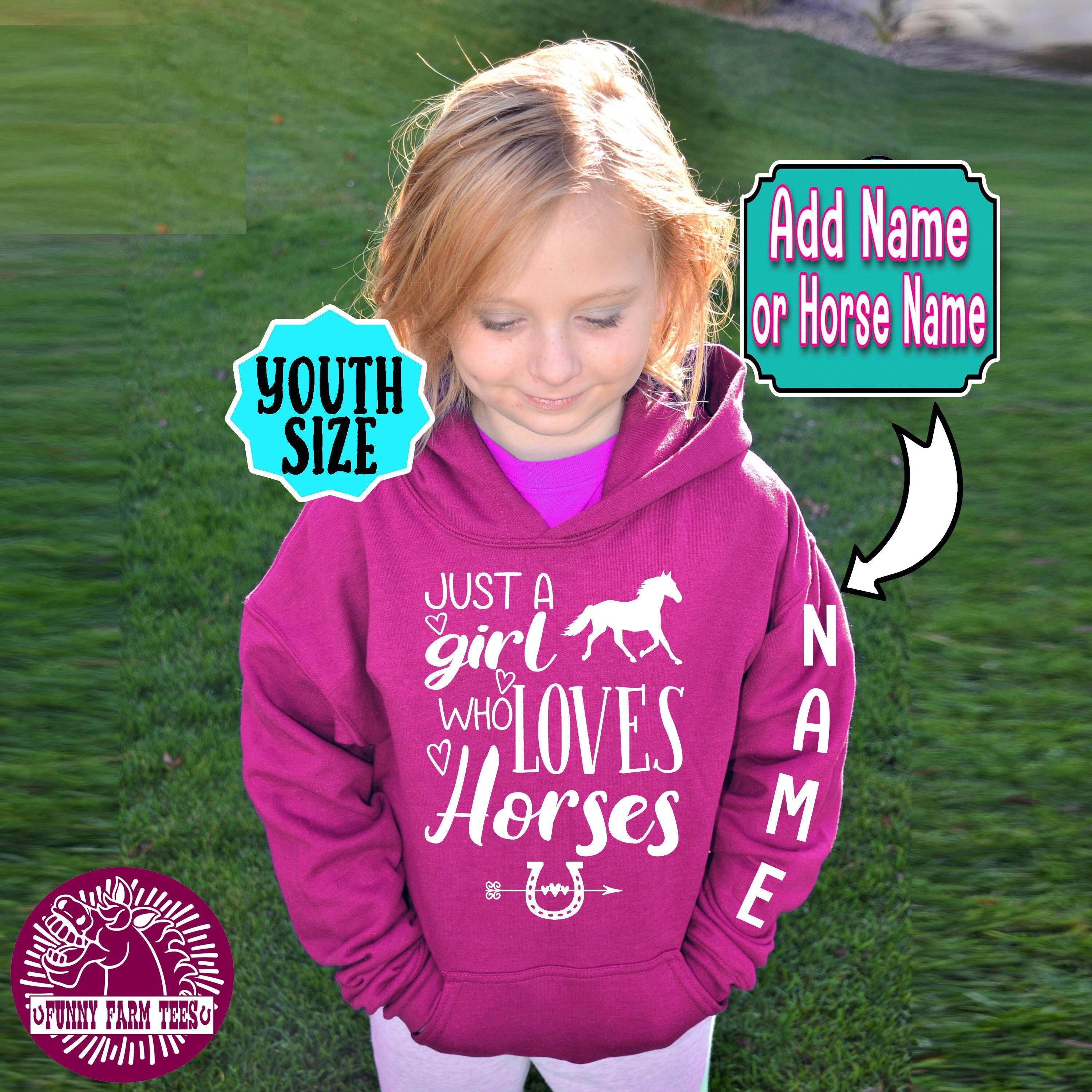 Personalised Embroidered Child/Kids/Girls Riding/ Equestrian Hoody Gift Idea 