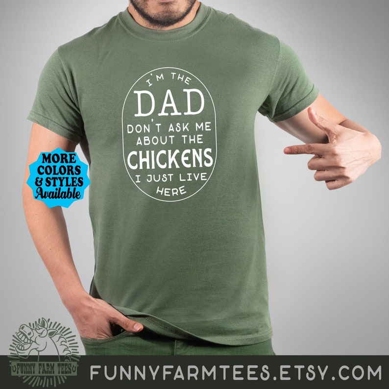 Funny Chicken Hoodie, I'm The DAD Don't Ask Me About The Chickens I Just Live Here, Chicken Dad, Farming, Farmer, Farm Poultry T-Shirt image 2