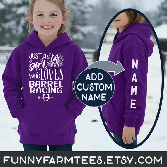 Just a Girl Who Loves Barrel Racing Hoodie, Girl's Rodeo Hoodie