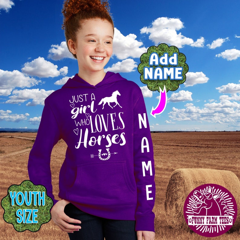 Girl's HORSE Hoodie Just A Girl Who Loves Horses Etsy