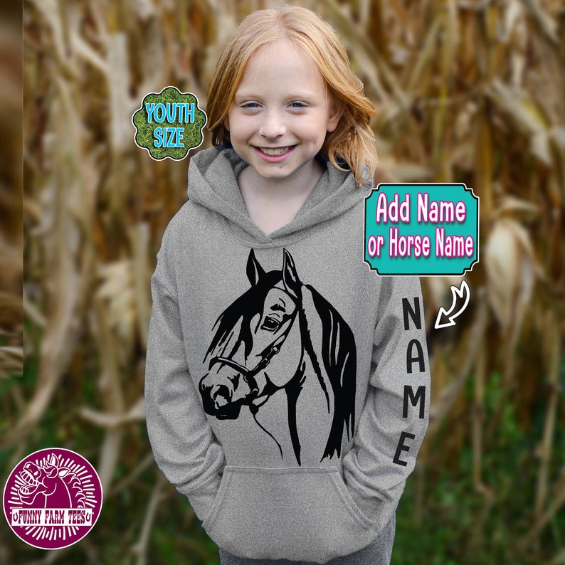 Personalized Girl's Horse Hoodie Horse Head Hoodie Etsy