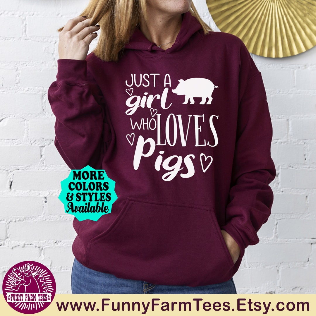 T-shirt Manches Longues 'Just A Girl Who Loves Pigs' - Unisexe - Coton Mélangé - Neuf Sans étiquettes