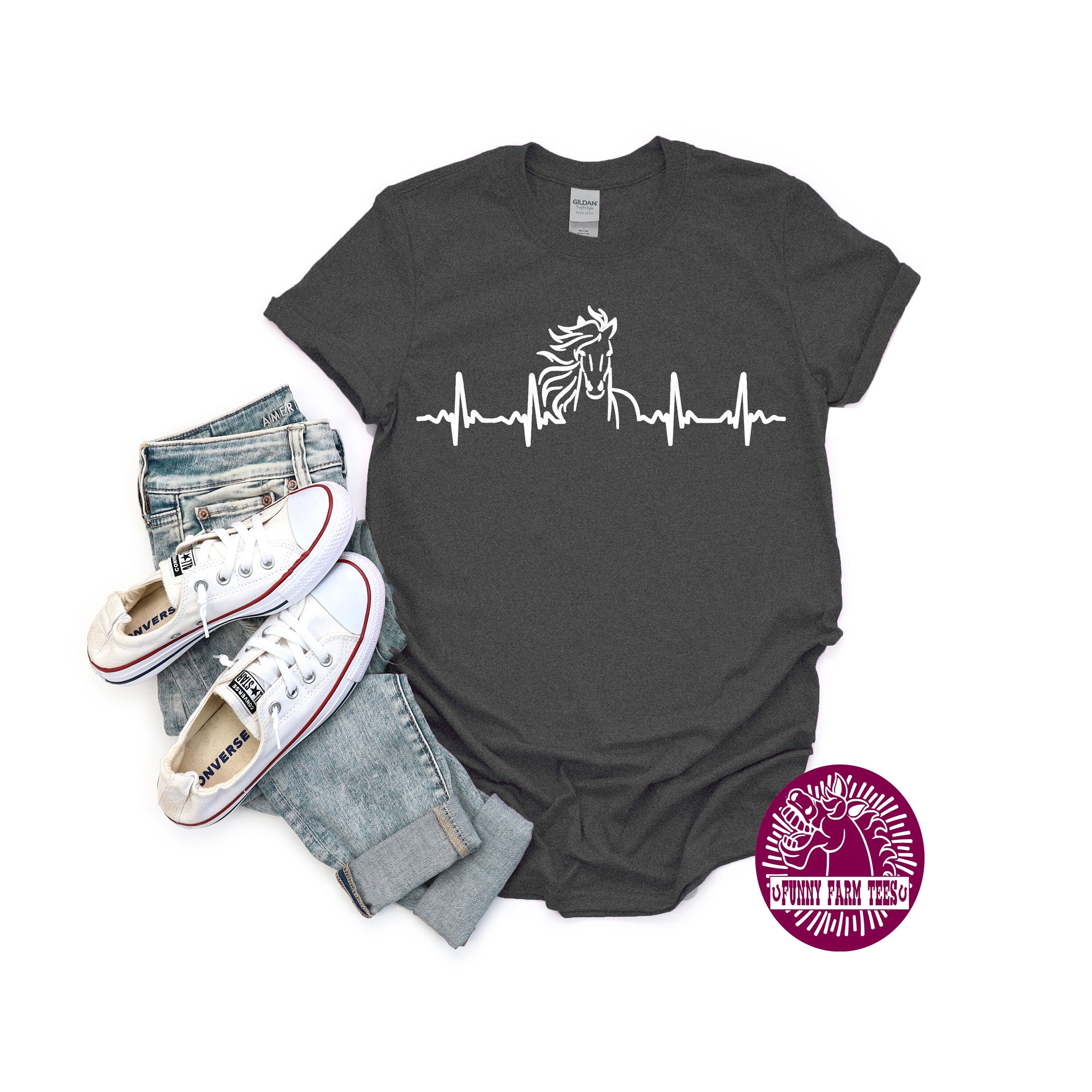 Horse Shirt Horse Heartbeat Horse Hoodie EKG Horse Head