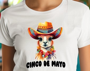 Happy Cinco de Mayo Shirt, Mexican Fiesta Shirt, Mexican Festival Llama T-Shirt