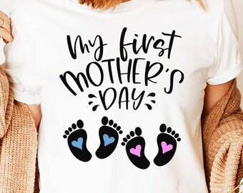 First Mother's Day Gift, First Mothers Day Shirt, Mother's Day Baby Boy Girl Twins