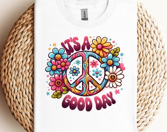 It's A Good Day Peace Sign, Summer Shirt, Kindness Tshirt, Motivational Shirt, Retro Sun Tee