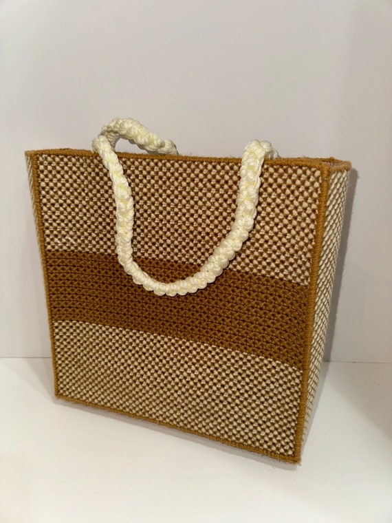 Vintage Woven Tote Boho Knit Bag