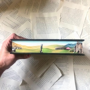 Powerless fore-edge painting. Hand painted original artwork for your shelf