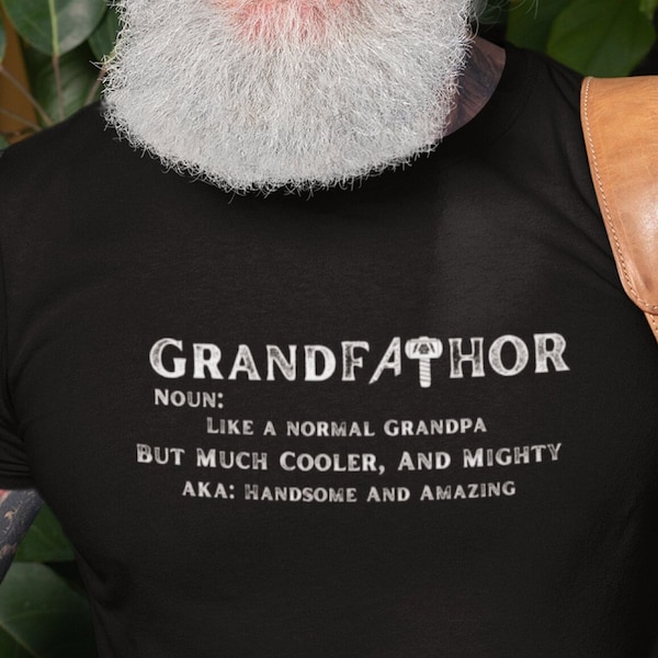 Grandpa Tshirt, GrandFathor Mjolnir T-Shirt, Thor Tee, Viking Shirt, Fathers Day Gifts, Norse Mythology, Odin Shirt, Cool Grandpa Shirt