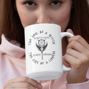 Viking Coffee Mug, Shield Maid Coffee Cup, Soul of a Witch, Mouth of a Shieldmaid, Fire of a Lioness, Valkyrie Mug, Empowered Women