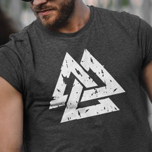 Viking Tshirt, Valhalla T-Shirt, Warrior Tee, Pagan Symbols Shirt, Valknut Tee,  Norse Mythology, Odin Shirt, The Fallen, Viking Runes