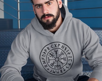 Vegvisir Viking Compass Hoodie, Yggdrasill Pullover, Valhalla Gift