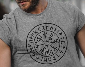 Vegvisir Viking Compass T-Shirt, Norse Runes