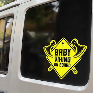 Baby Viking Decal, Baby on Board Decal, Viking Baby Sticker, Pagan baby Decal, Viking Gifts