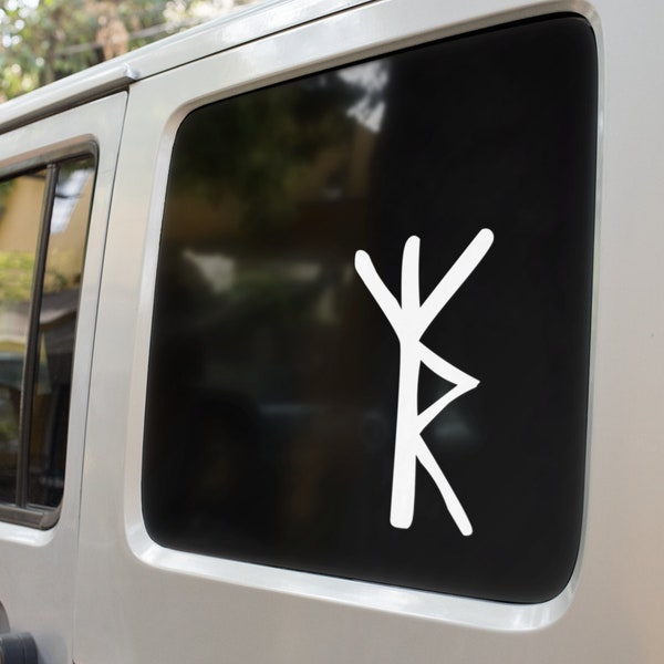 Viking Bindrune Decal, Window Decal, Protection Rune, Safe Travels Viking Rune, Pagan Sticker, VikingHeart Designs