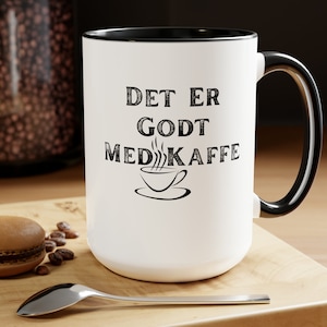 Norway Coffee Lover, Coffee Lover Gifts, Norwegian Coffee Mug, Norway Coffee Cup, Two-Tone Coffee Mugs, 15oz
