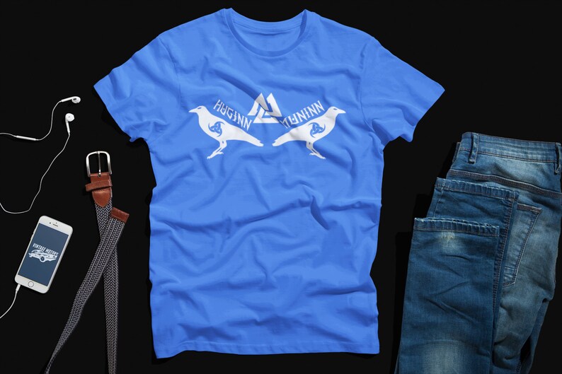 Viking Gifts Odin Tshirt Huginn and Muninn T-shirt Valhalla Tee Viking Shirt