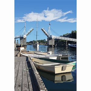 Perkins Cove - Ogunquit, Maine - Graphic Art Print