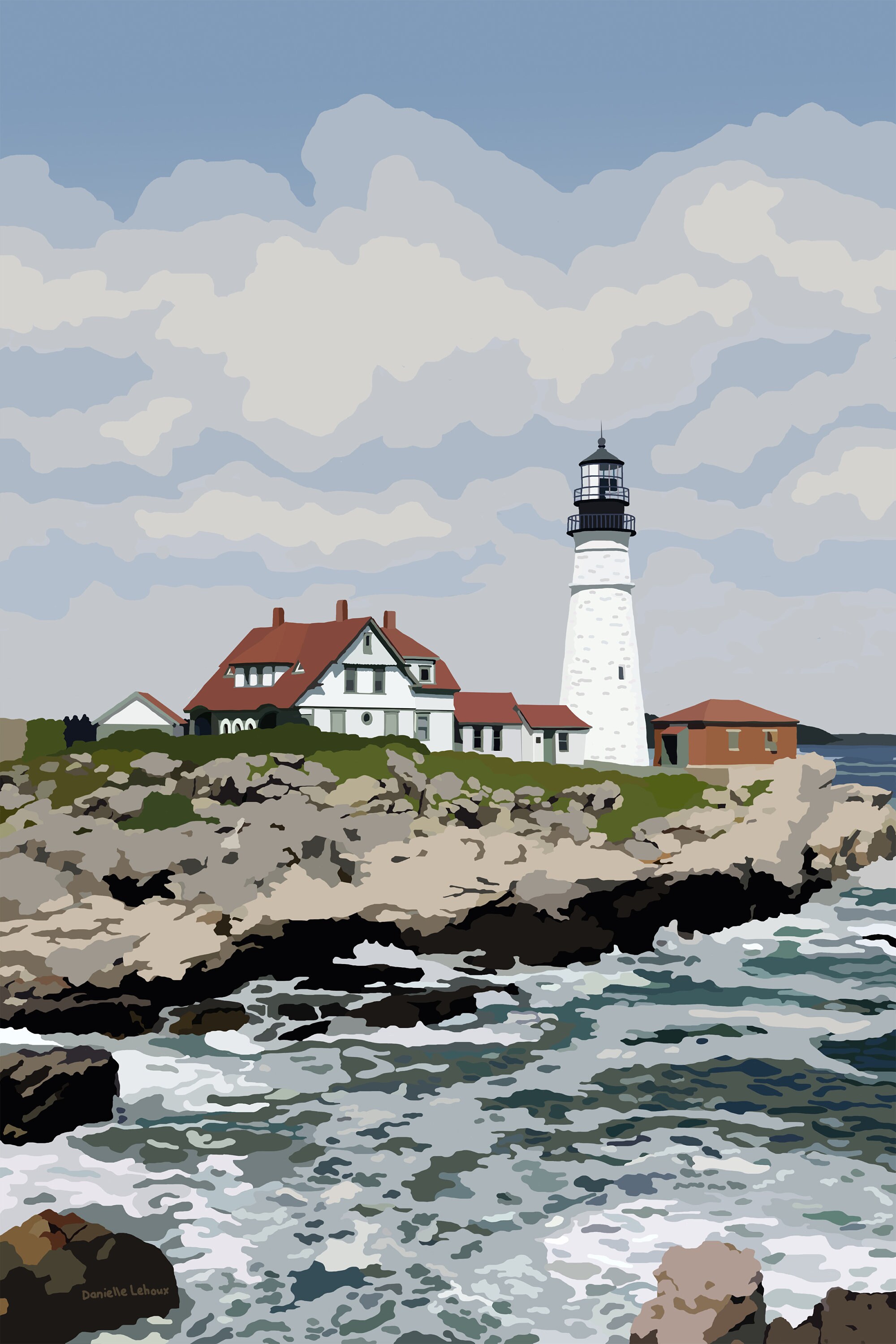 Portland Head Light - Maine - Lighthouse Art - Graphic Art Print - Etsy