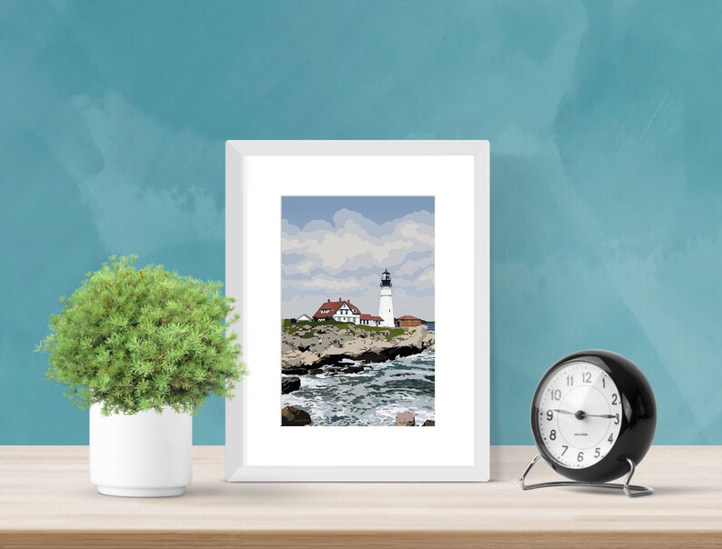 Portland Head Light - Maine - Lighthouse Art - Graphic Art Print - Etsy