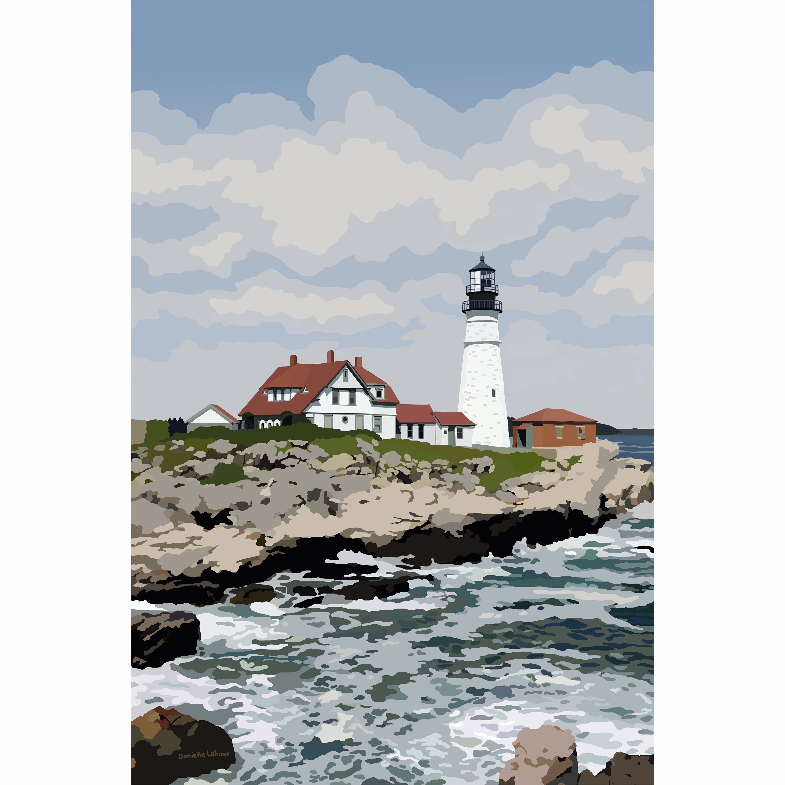 Portland Head Light - Maine - Lighthouse Art - Graphic Art Print - Etsy