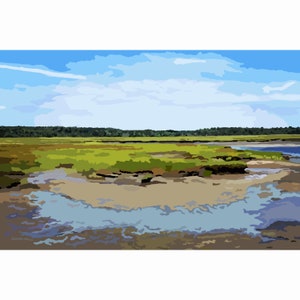 Wells Harbor - Maine - Graphic Art Print