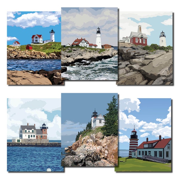 Maine Lighthouse Coast to Coast - Note Card Set